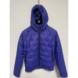 The North Face Jacket Girls Large 14/16 Purple Hooded Quilted Puffer Zip Pockets